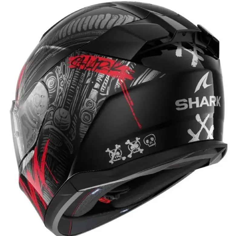 Casco Integrale Shark D-Skwal 3 Shiever Nero Antracite Rosso Lucido