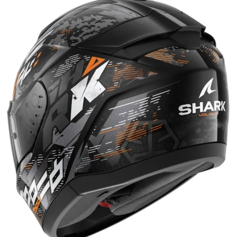 Casco Integrale Shark Ridill 2 Molokai Nero Silver Arancio