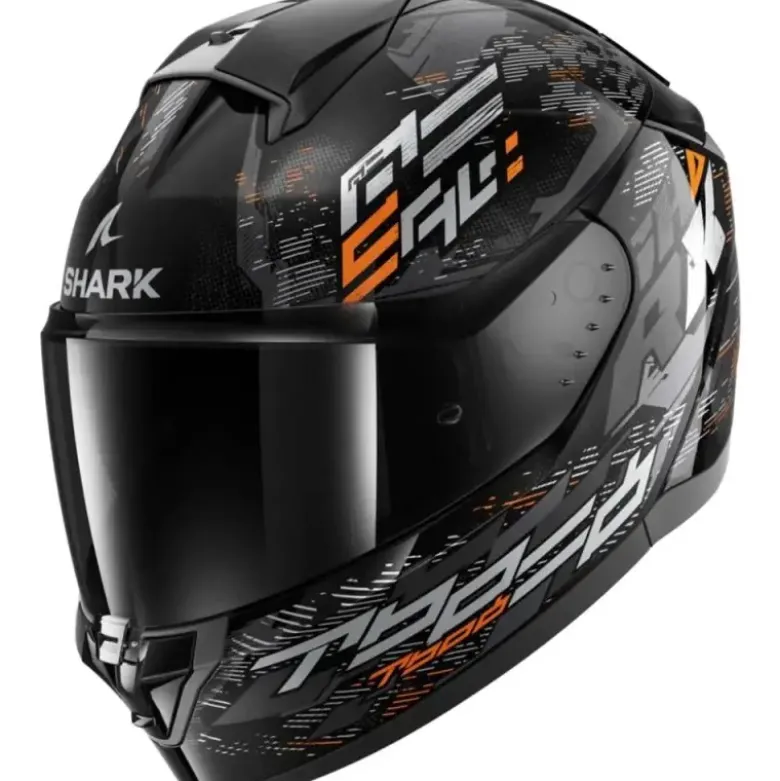 Casco Integrale Shark Ridill 2 Molokai Nero Silver Arancio
