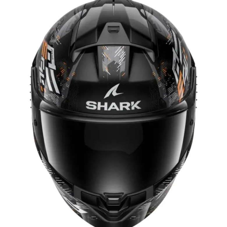 Casco Integrale Shark Ridill 2 Molokai Nero Silver Arancio