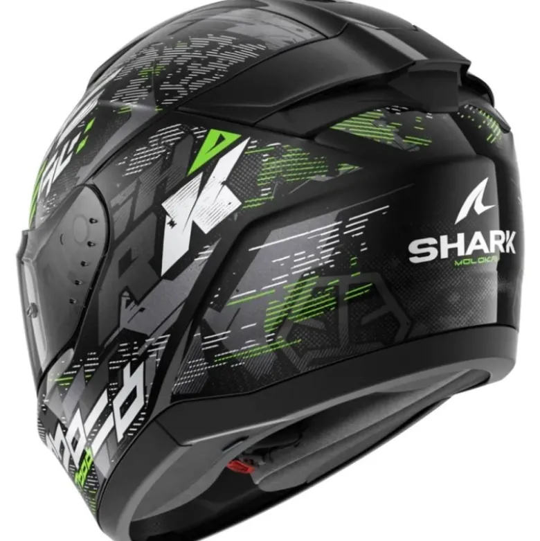 Casco Integrale Shark Ridill 2 Molokai Nero Silver Verde