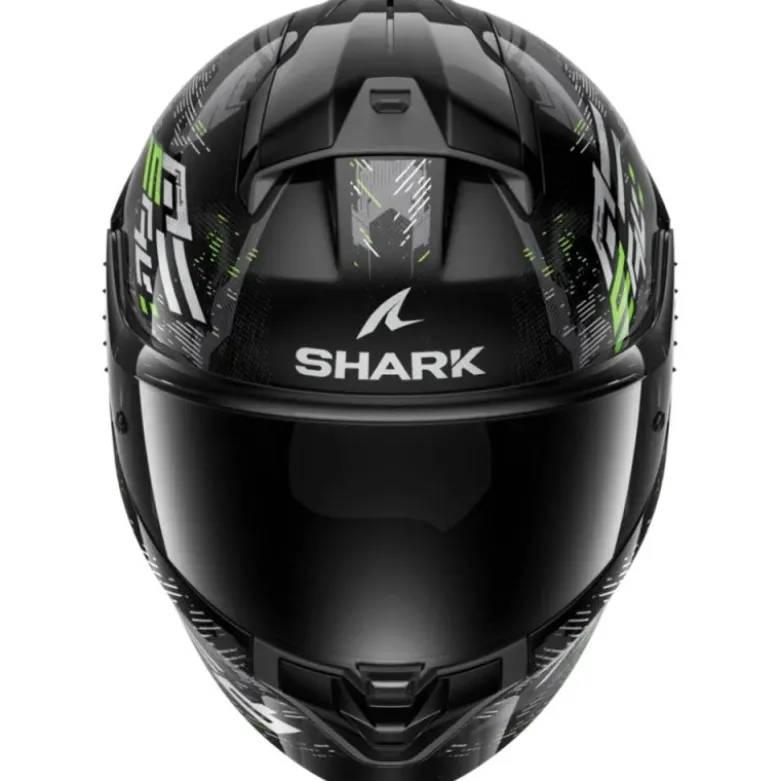 Casco Integrale Shark Ridill 2 Molokai Nero Silver Verde