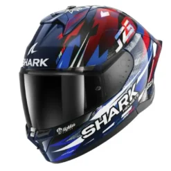 Casco Integrale Shark Skwal Cup Replica Zarco Gp Di Francia Blu Cromato Rosso Lucido
