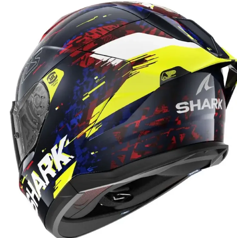 Casco Integrale Shark Skwal Cup Speed-Vib Blu Rosso Giallo Lucido