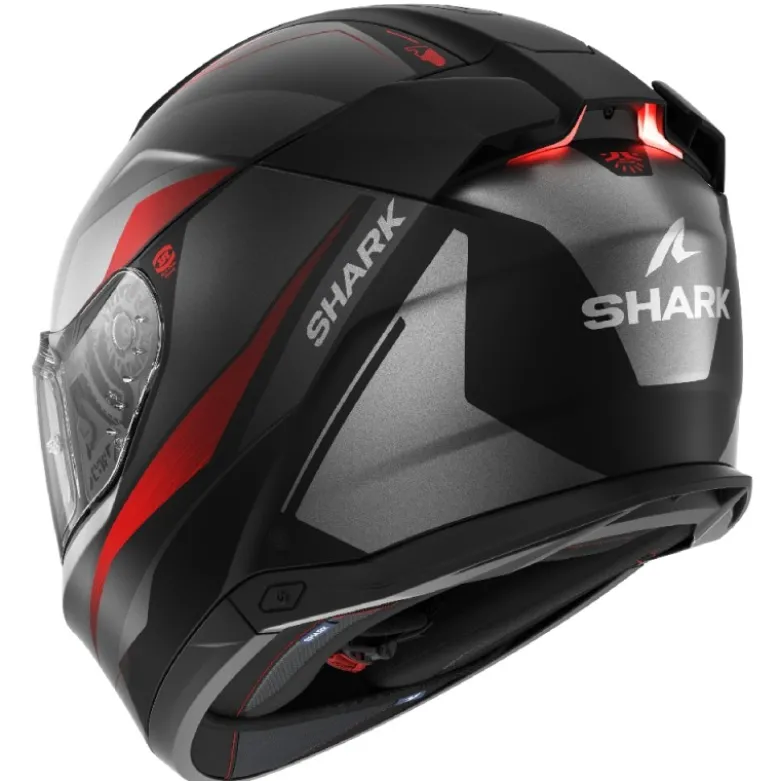 Casco Integrale Shark Skwal i3 Mekarium Nero Antracite Rosso Opaco