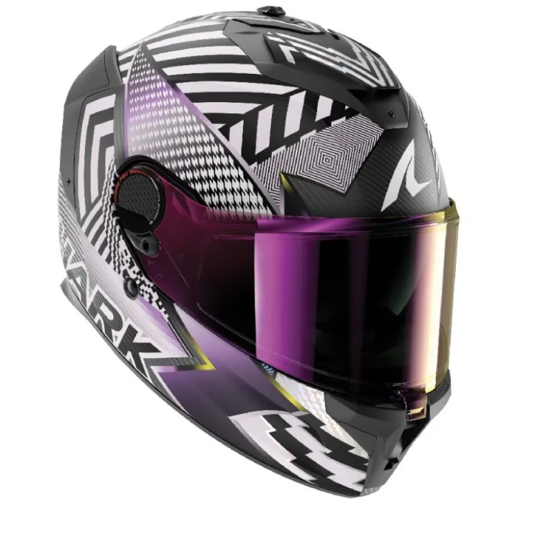 Casco Integrale Shark Spartan Gt Pro Carbon Sthyr Carbon Viola Cromato Opaco