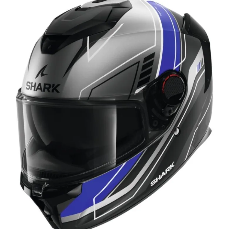 Casco Integrale Shark Spartan Gt Pro Toryan Antracite Blu Nero Opaco