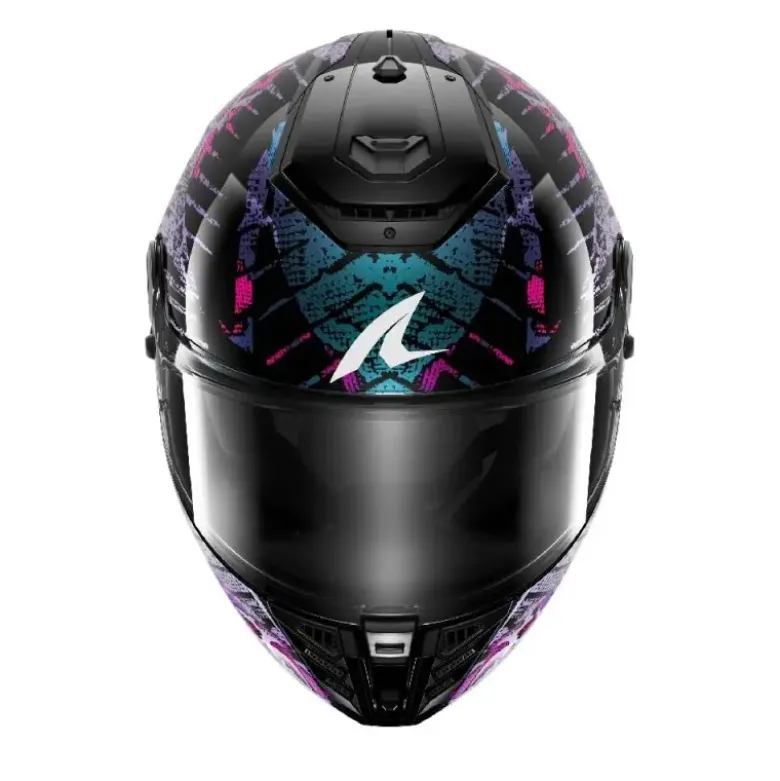 Casco Integrale Shark Spartan Rs Reptaia Nero Blu Glitterato