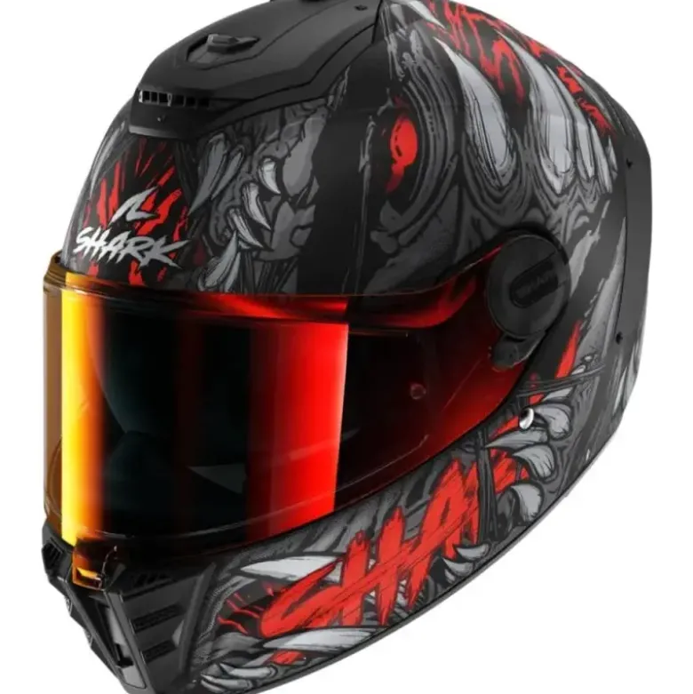 Casco Integrale Shark Spartan Rs Shaytan Nero Opaco Rosso Antracite