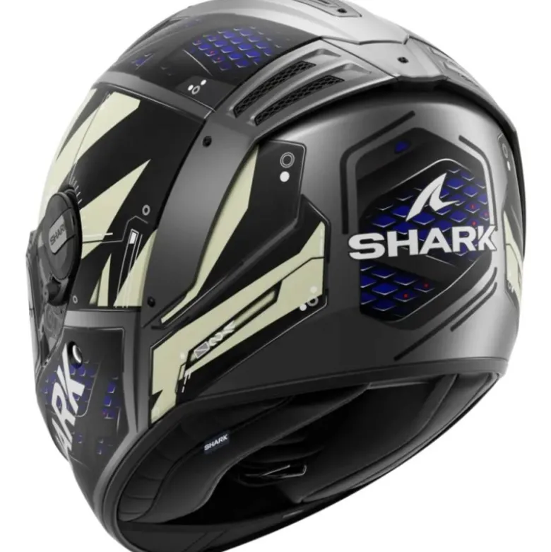 Casco Integrale Shark Spartan Rs Stingrey Nero Antracite Blu Opaco