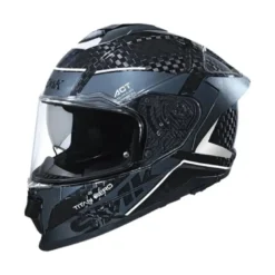 Casco Integrale SMK Titan Carbon Nero Grigio Bianco