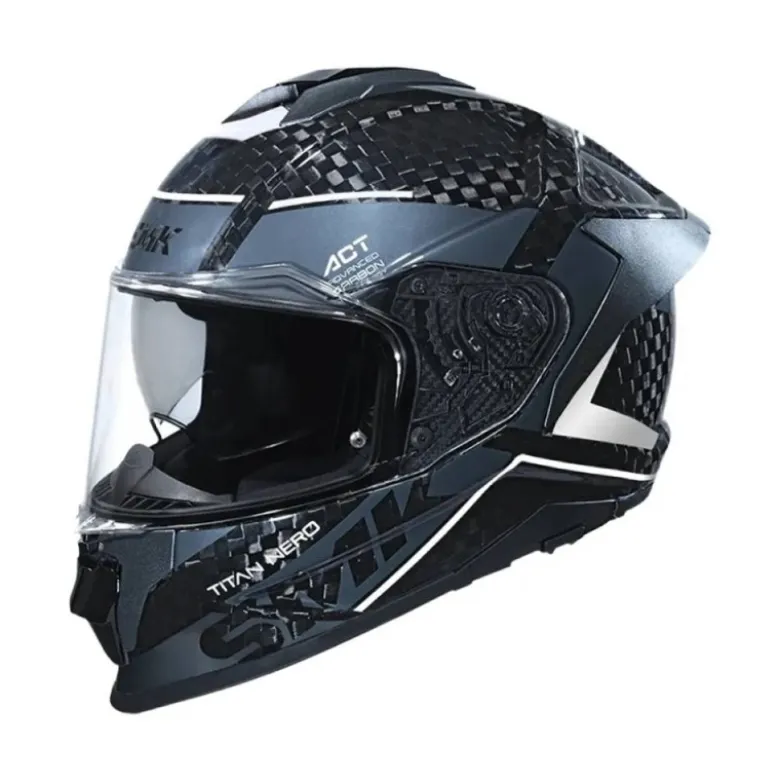 Casco Integrale SMK Titan Carbon Nero Grigio Bianco
