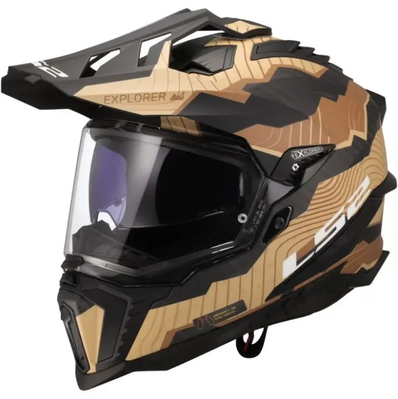 Casco Integrale Touring Ls2 Mx701 Explorer C TRICK Sabbia e Marrone