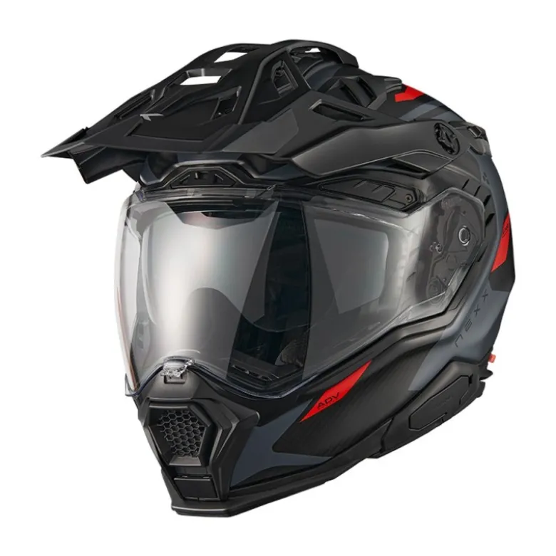 Casco Integrale Touring Nexx X.Wed 3 Keyo Adventure Grigio Rosso Opaco
