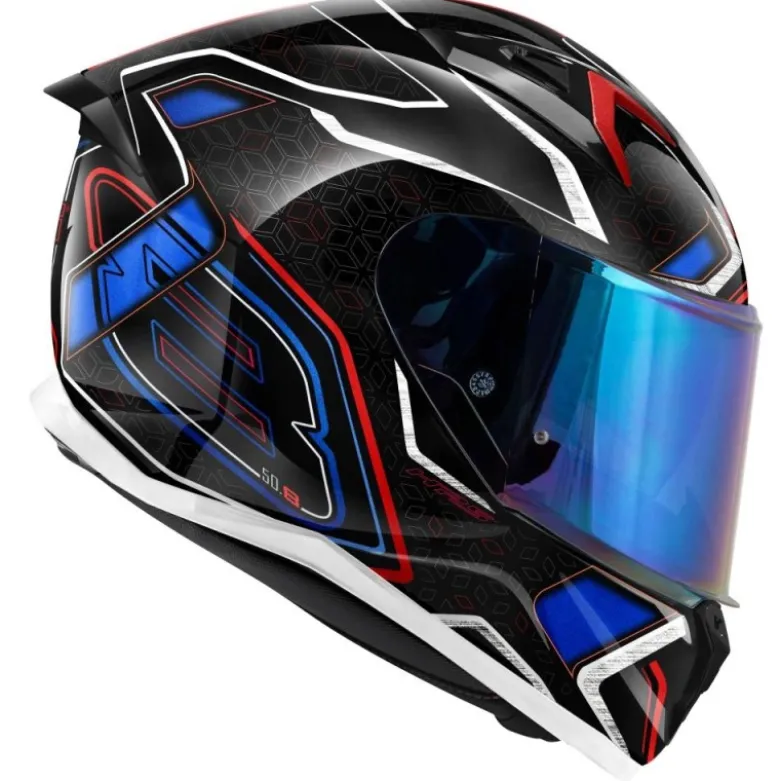 Casco Int 50.8 Mystical Nero Rosso Blu Bianco