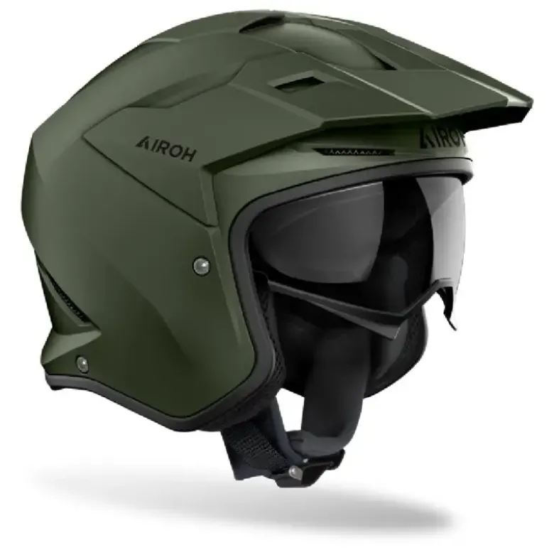 Casco Jet Airoh Kombakt Color Verde Militare Opaco