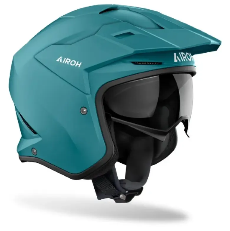 Casco Jet Airoh Kombakt Color Verde Petrolio Opaco