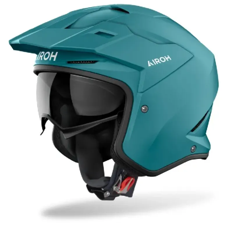 Casco Jet Airoh Kombakt Color Verde Petrolio Opaco