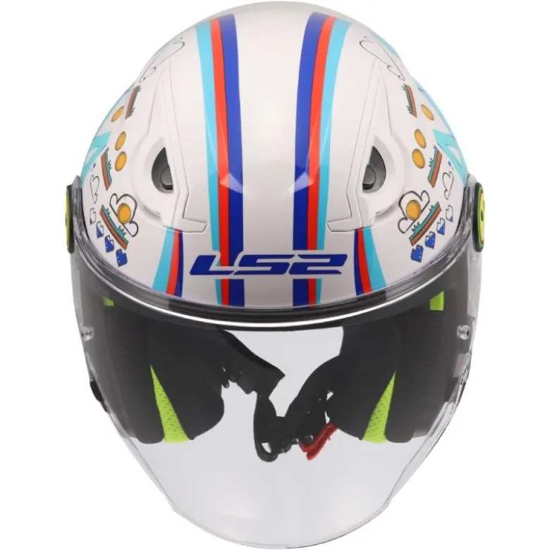 Casco Jet Bambino Ls2 OF622 Funny II Next Level Bianco Lucido