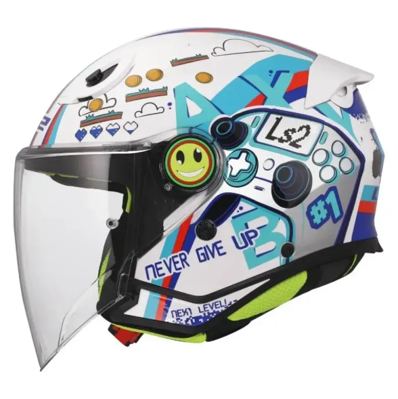Casco Jet Bambino Ls2 OF622 Funny II Next Level Bianco Lucido