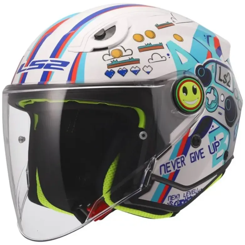 Casco Jet Bambino Ls2 OF622 Funny II Next Level Bianco Lucido