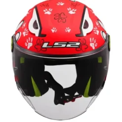 Casco Jet Bambino Ls2 OF622 Funny II Paws Rosso