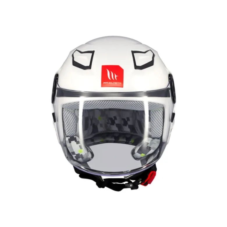 Casco Jet Bambino Mt Helmets Of514 Lite A0 Solid Perla Lucido Bianco