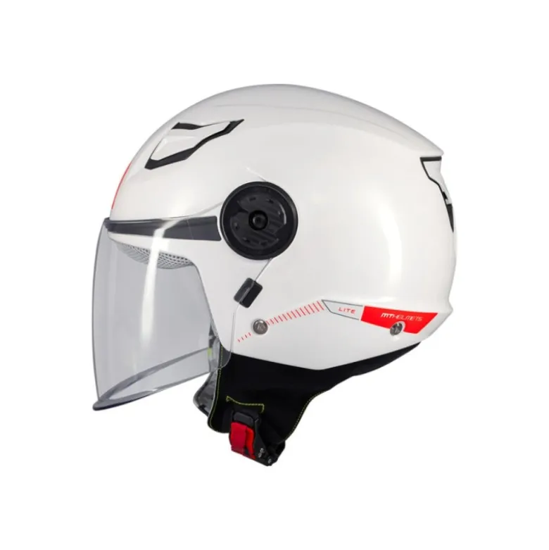 Casco Jet Bambino Mt Helmets Of514 Lite A0 Solid Perla Lucido Bianco