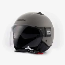 Casco Jet Blauer Bet Monochrome Grigio Opaco