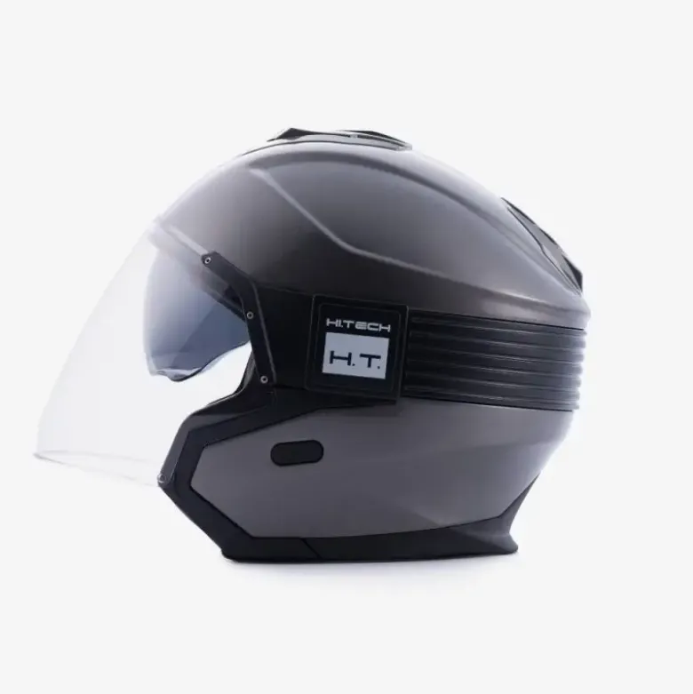Casco Jet Blauer Hacker BTR Titanio Nero Lucido