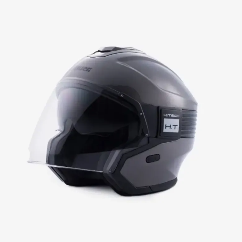 Casco Jet Blauer Hacker BTR Titanio Nero Lucido
