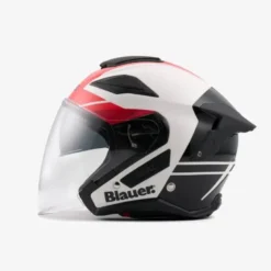 Casco Jet Blauer JJ-01 Bianco Rosso Lucido