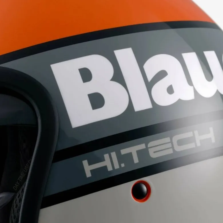 Casco Jet Blauer Pilot 4.0 Arancione Grigio Lucido