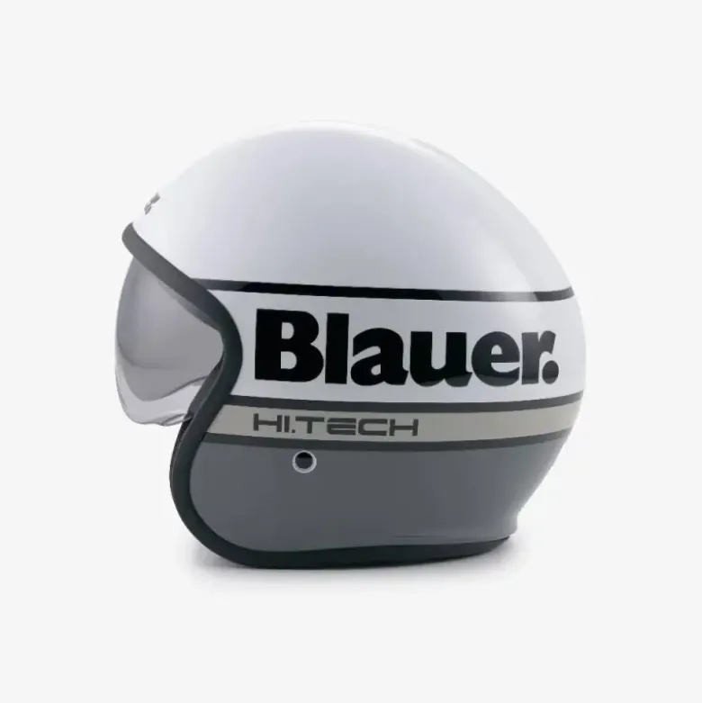 Casco Jet Blauer Pilot 4.0 Bianco Grigio Lucido