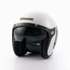 Casco Jet Blauer Pilot 06 Go Grafica Bianco Nero Lucido