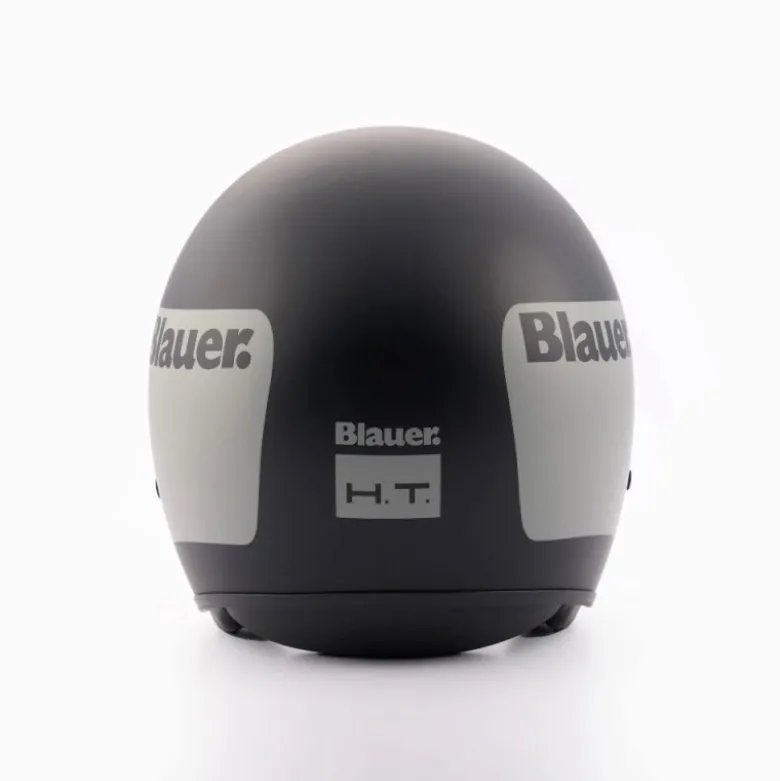 Casco Jet Blauer Pilot 06 Go Grafica Bianco Nero Titanio Opaco