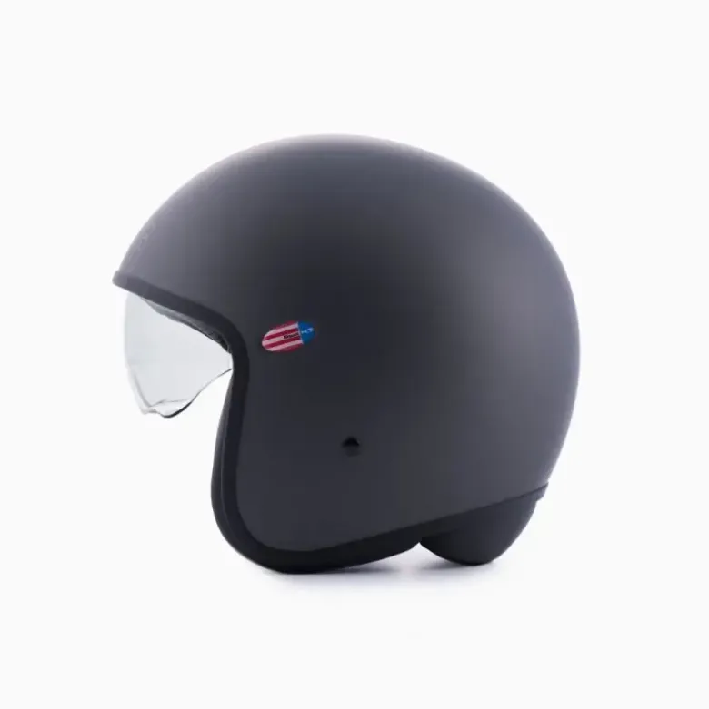 Casco Jet Blauer Pilot 06 Monochrome Titanio Opaco