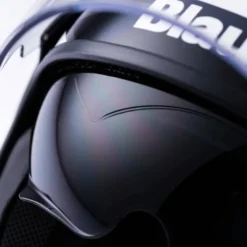 Casco Jet Blauer Pod Stripes Bianco Nero Titanio Lucido