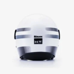 Casco Jet Blauer Pod Stripes Bianco Nero Titanio Lucido