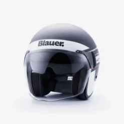 Casco Jet Blauer Pod Stripes Nero Bianco Rosso Opaco
