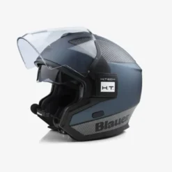 Casco Jet Blauer Solo BTR Blu Carbon Nero Opaco