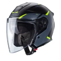 Casco Jet Caberg Flyon II Boss Nero Opaco Grigio Giallo Fluo