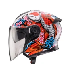Casco Jet Caberg Flyon II Koi Bianco Rosso Arancione Blu
