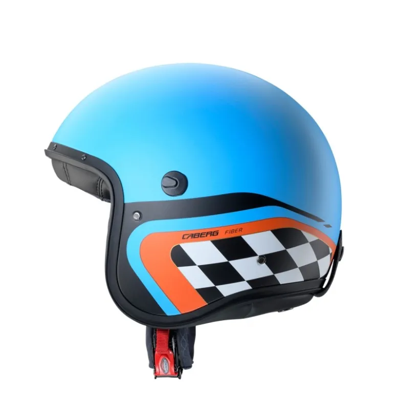 Casco Jet Caberg Freeride X Daytona Azzurro Opaco Nero Arancione