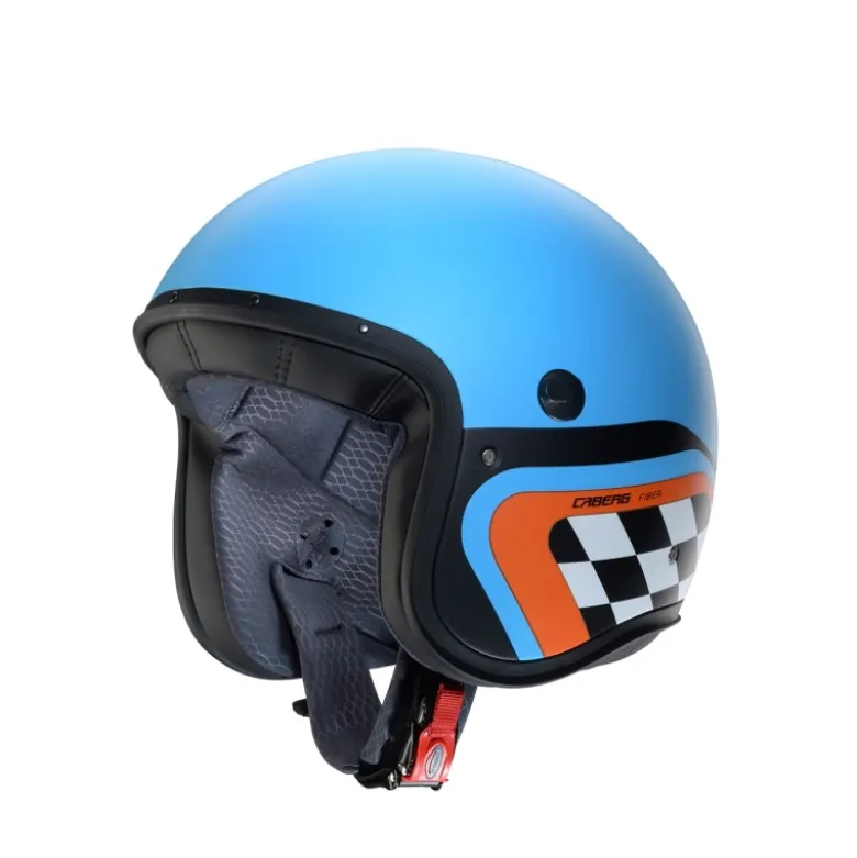 Casco Jet Caberg Freeride X Daytona Azzurro Opaco Nero Arancione