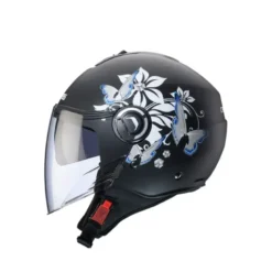 Casco Jet Caberg Riviera V4 X Mia Nero Opaco Bianco Grigio Azzurro
