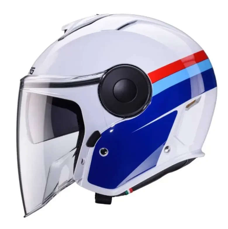 Casco Jet Caberg Soho Zephyr Bianco Blu Azzurro Rosso