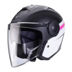 Casco Jet Caberg Soho Zephyr Nero Opaco Bianco Fucsia