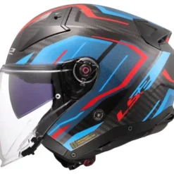 Casco Jet Carbonio Ls2 OF603 Infinity II Carbon Urus Blu Rosso