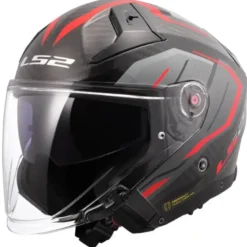 Casco Jet Carbonio Ls2 OF603 Infinity II Carbon Urus Rosso